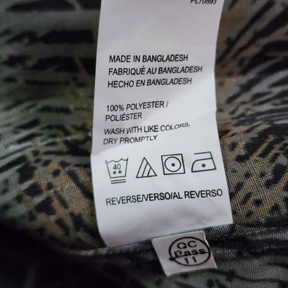 Van Heusen Shirt Mens Plus Size 4XL Brown Black Tropical Palm Leaf Dark Vacation - Picture 7 of 8